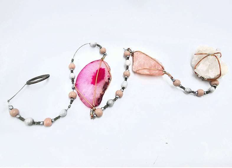 Agate,  Rose Quartz &amp; Quartz Mobile (85cm)