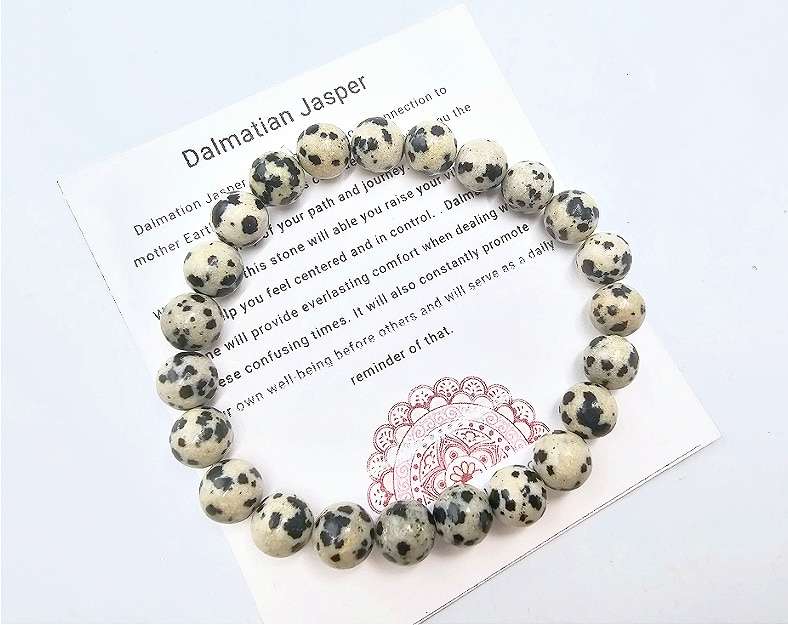 Dalmatian Jasper Bangle (8mm)