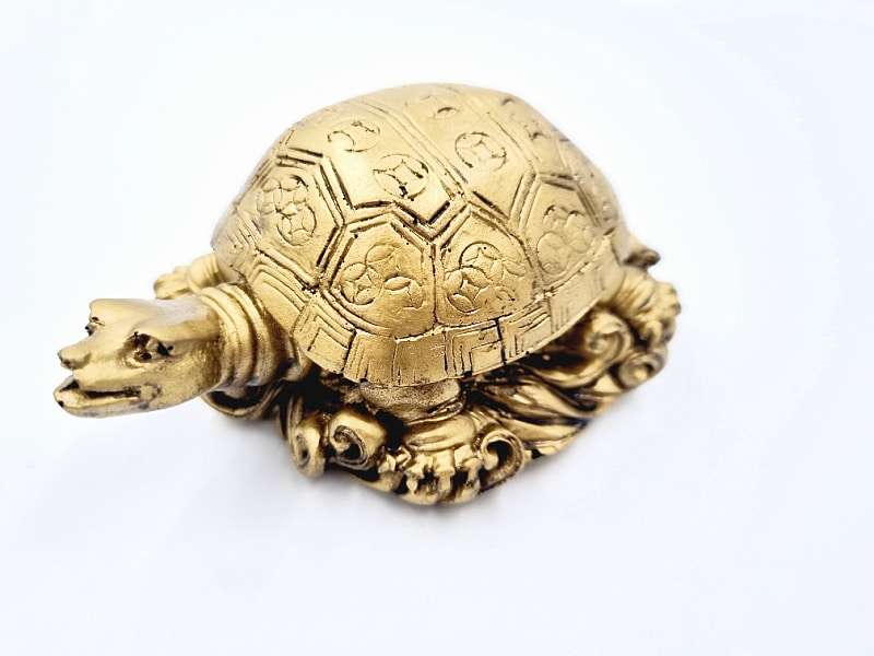 Gold Tortoise Statue (Longevity &amp; Good Health)