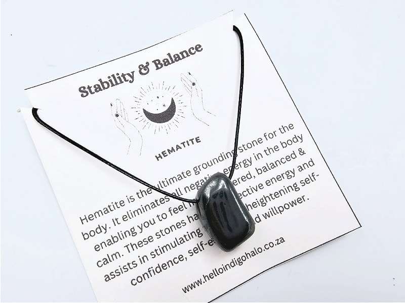 Hematite Tumbled Stone Necklace (Balance)