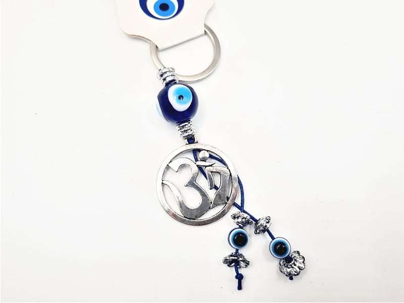 OM &amp; Evil Eye Key Ring