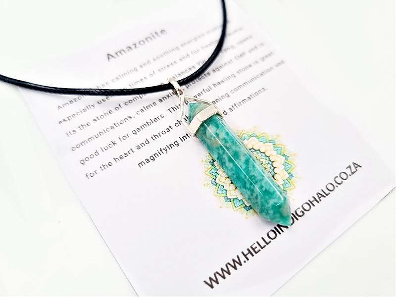 Amazonite Point Necklace (925 Silver)