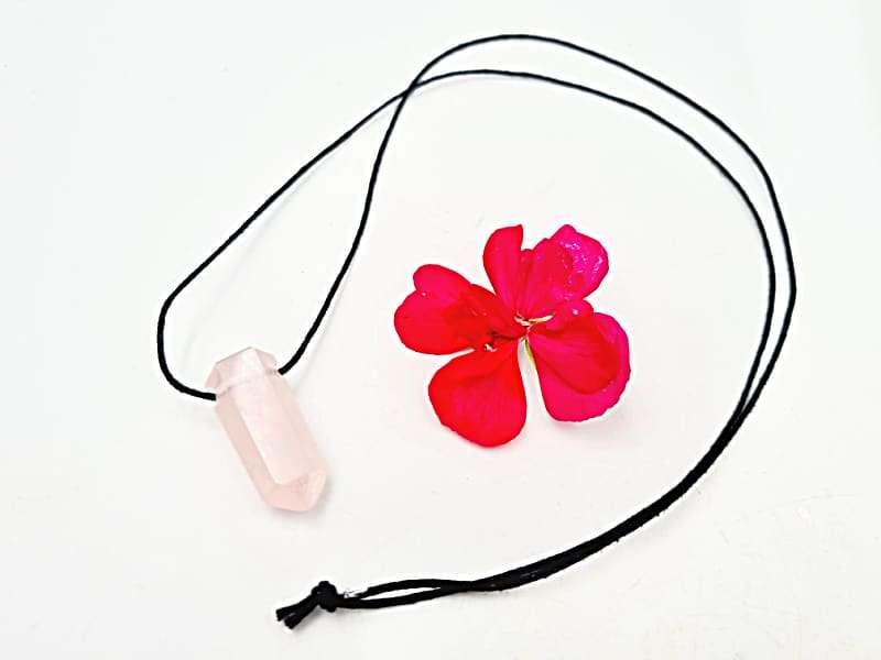 Rose Quartz Crystal Necklace Point (Love)
