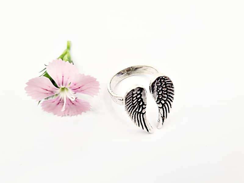 Guardian Angel White Brass Ring