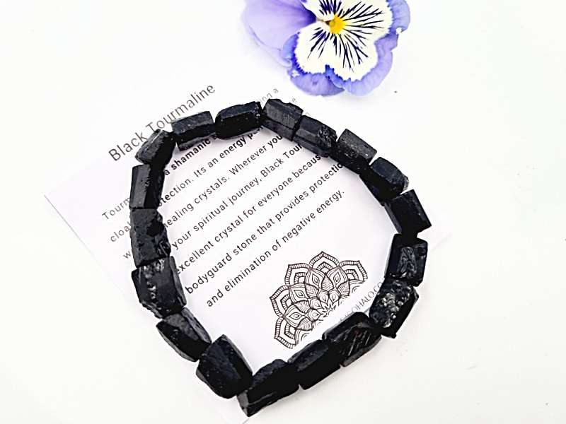 Raw Black Tourmaline Bangle