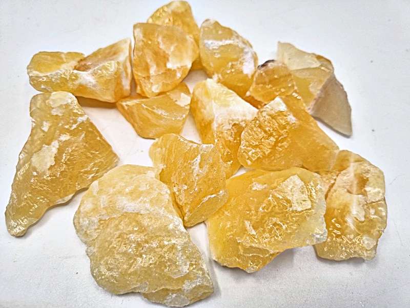 Orange Calcite Rough Crystal Pieces