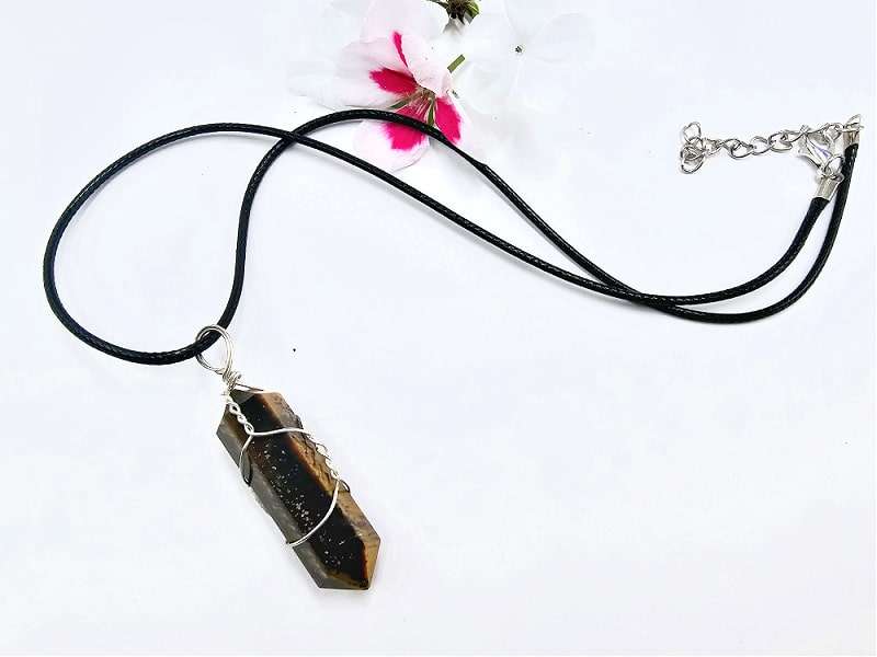 Tigers Eye Point Wrap necklace (Protection)