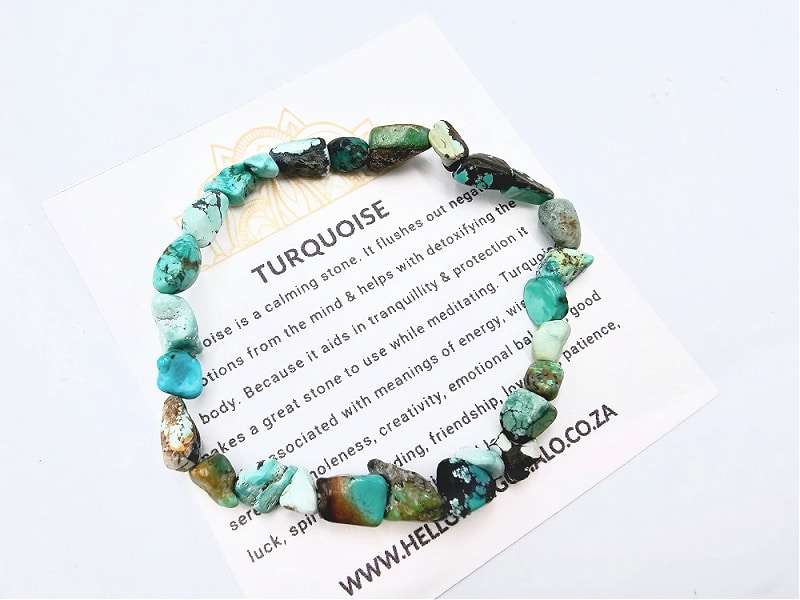 African Turquoise Gemstone Nugget Bangle