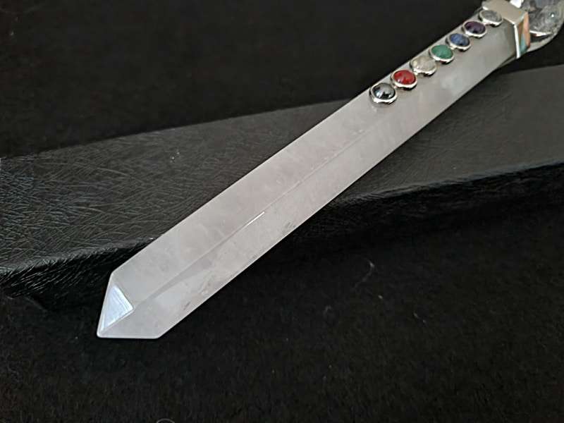Clear Quartz Chakra Healing Wand Sphere