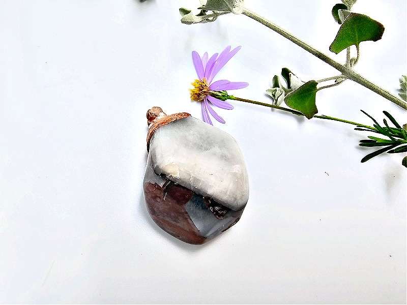 Polished Hematoid Phantom Copper Pendant