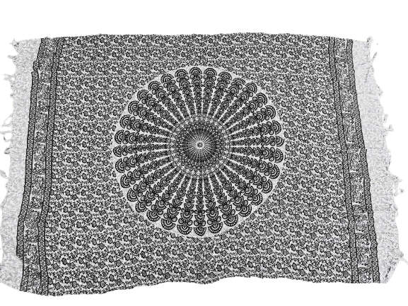 Black &amp; White Mandala Sarong