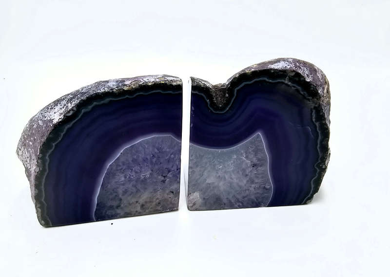 Agate Geode Book Ends  (Purple) A