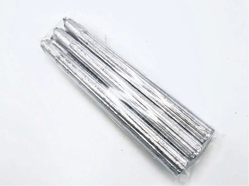Silver Candles Dipped 25cm - Pack of 6 (Intuition)