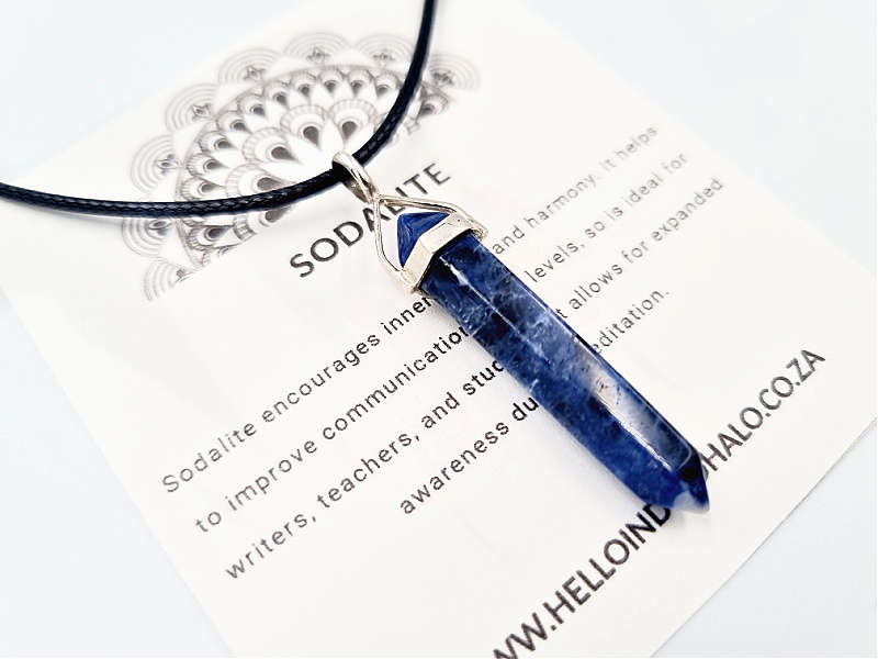 Sodalite Crystal Necklace (925 Silver)