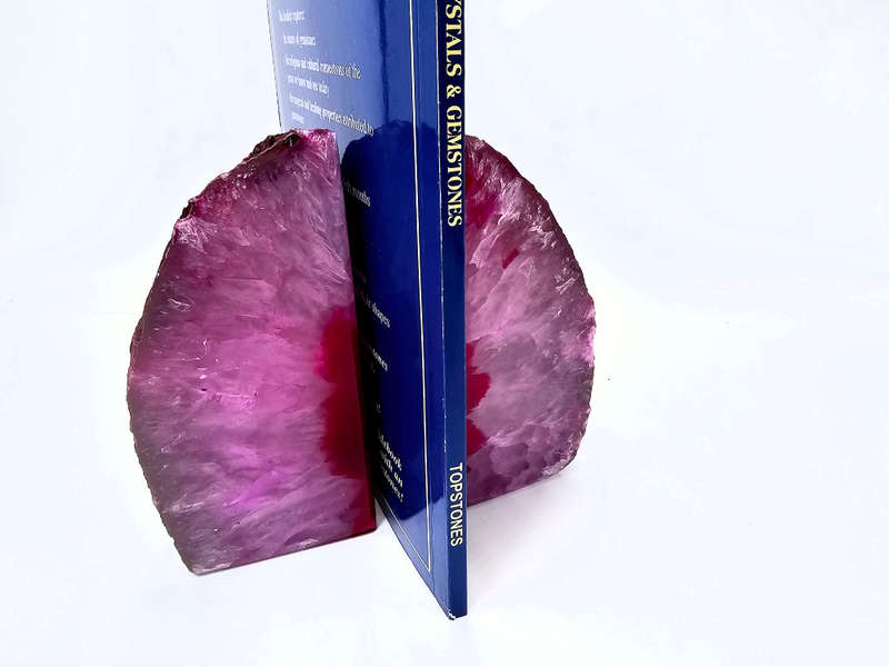Agate Geode Book Ends (Pink) A