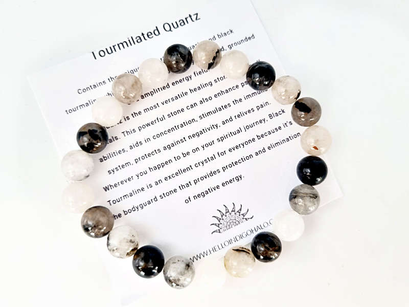 Tourmilated Quartz Bangle (8mm)