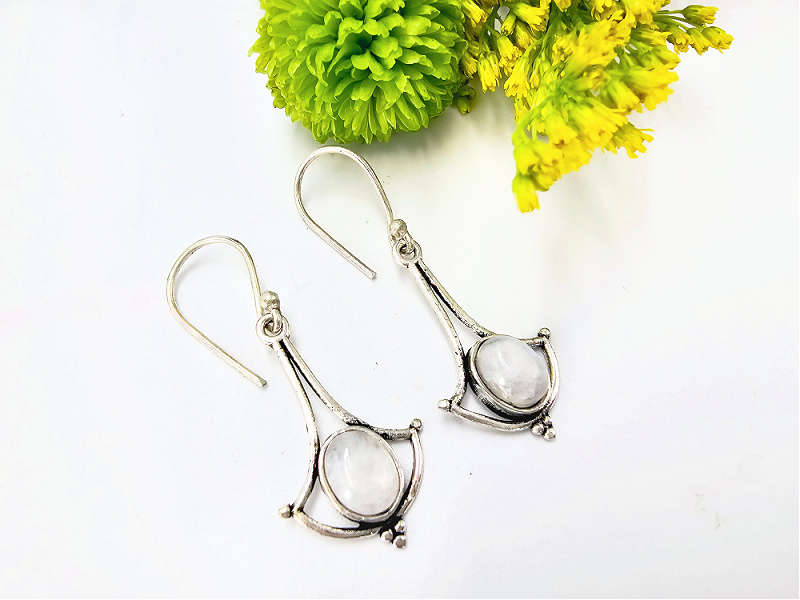 Earrings Moonstone Wide Drop