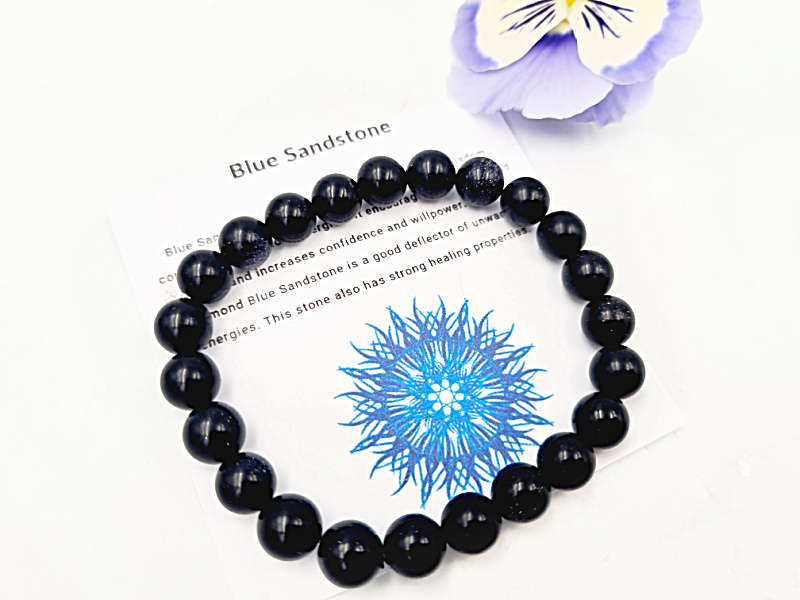 Blue Sandstone Bangle (8mm)