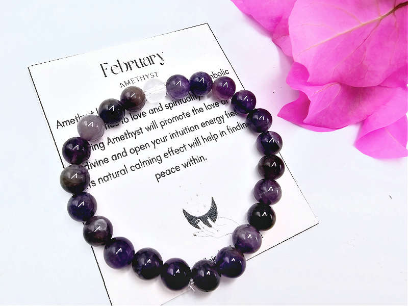 February Birthstone Bangle Amethyst (8mm)