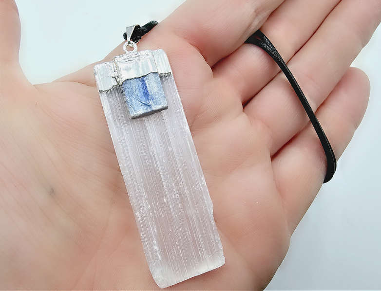 Selenite &amp; Kyanite Necklace