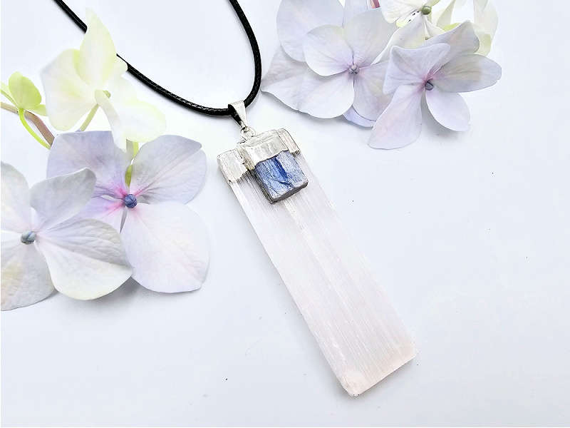 Selenite &amp; Kyanite Necklace