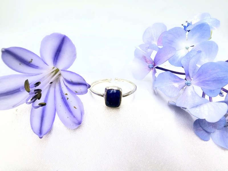 Lapis lazuli Square Ring (925 Silver)