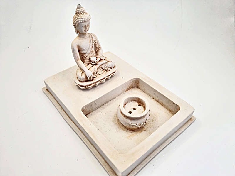 *Buddha Square Incense Holder (Holds 3 incense sticks)