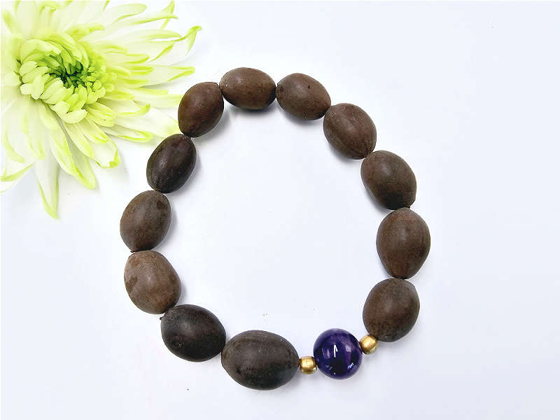 Lotus Seed &amp; Amethyst Bangle