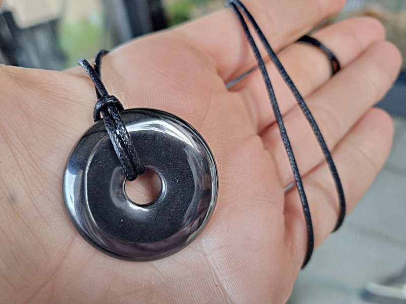 Hematite Pi Stone Necklace