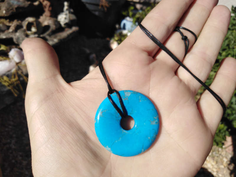 Blue Howlite Pi Stone 35mm