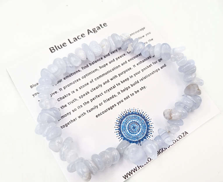 Blue Lace Agate Chips Bangle
