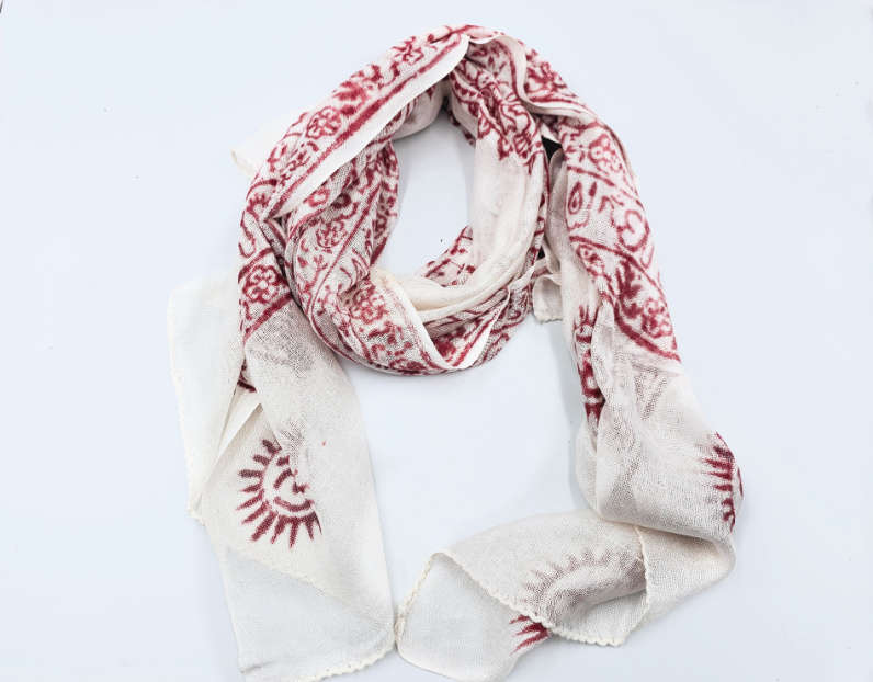Meditation Scarf - White Om
