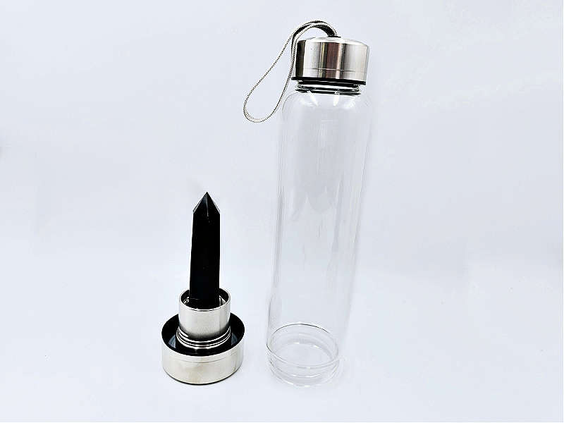 Black Onyx Crystal Water Bottle