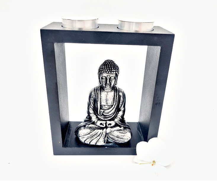 Square Buddha Double Candle Holder