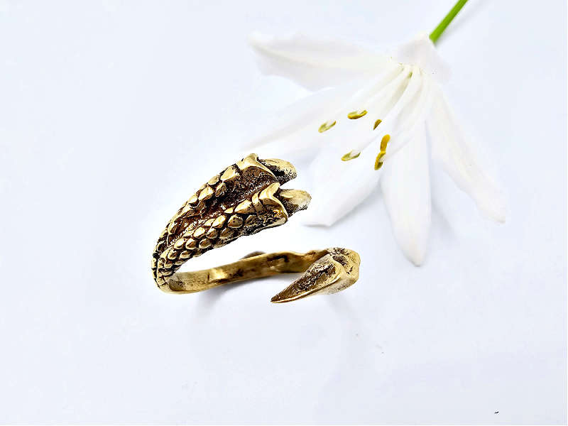 Dragon Claw &amp; Tail Ring (Brass)
