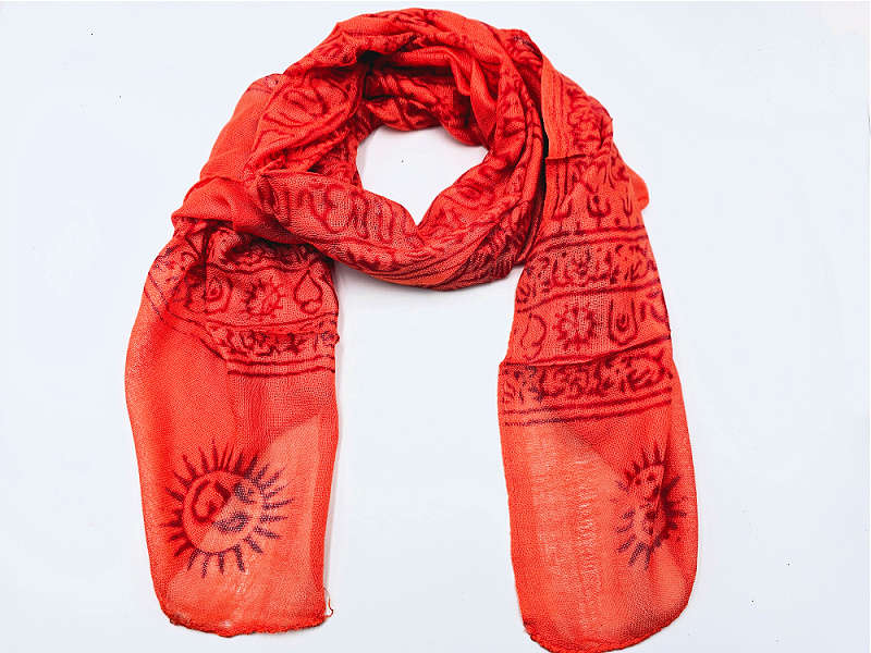 Meditation Scarf - Orange Om