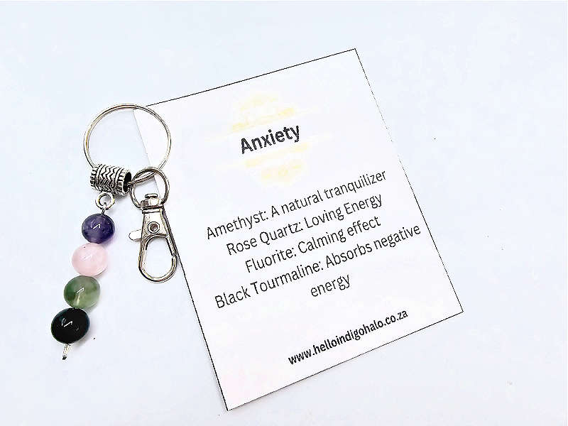 Anxiety Gemstone Key Ring