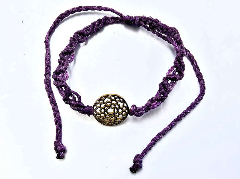 Crown Chakra Macrame Bracelet - Purple