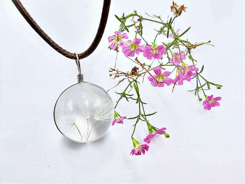 Dandelion Wish Necklace (2cm Sphere)