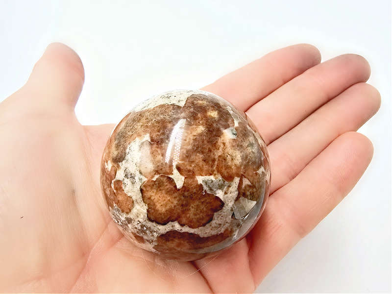 Garnet In Limestone Sphere (16cm Circumference)