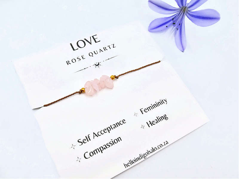 Rose Quartz Stone Chip Bangle (Love)