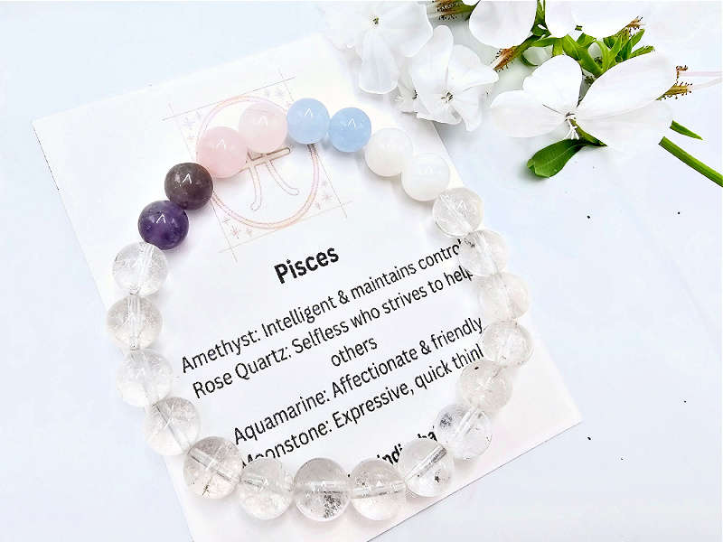 Pisces Zodiac Gemstone Bangle (19 Feb - 20 March)