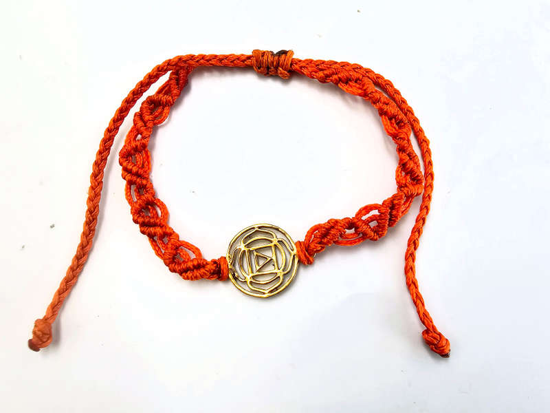 Root Chakra Macrame Bracelet - Red/Orange