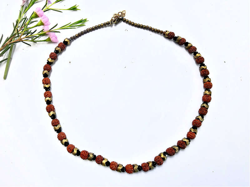 Rudraksha Brass Necklace A