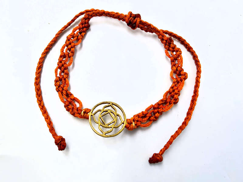 Sacral Chakra Macrame Bracelet - Orange