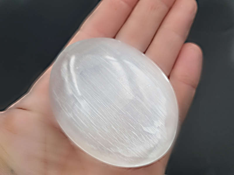 Selenite Palm Stone