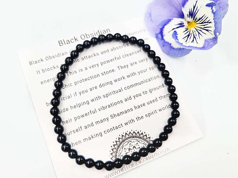 *Black Obsidian Bangle (4mm)