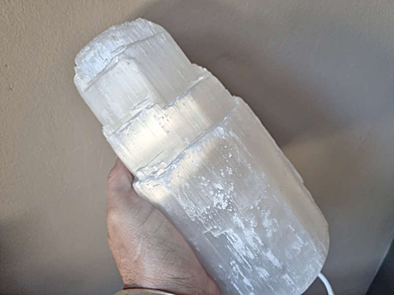 Selenite Tower Crystal Lamp (20cm)