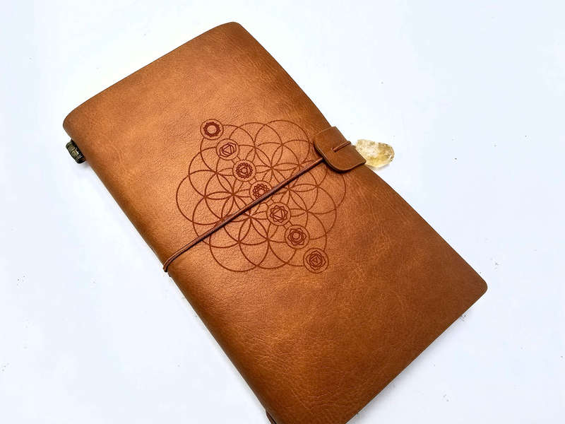 Chakra Flower Of Life Journal Tan (20x12cm)