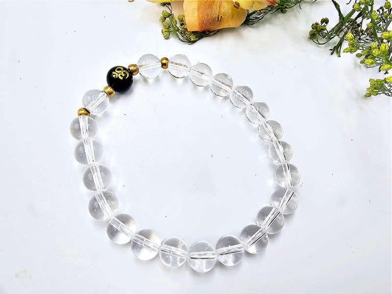 OM Bead Black Onyx Bangle Amplified (8mm)